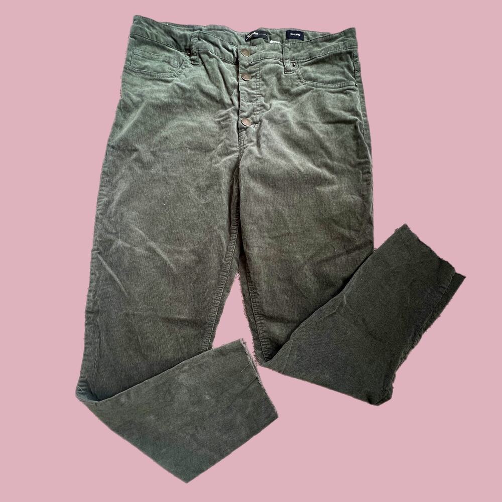 Supplies Corduroy Pants Button Front Relaxed Fit Olive Green Soft